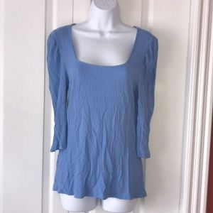 Square neck ribbed shirt